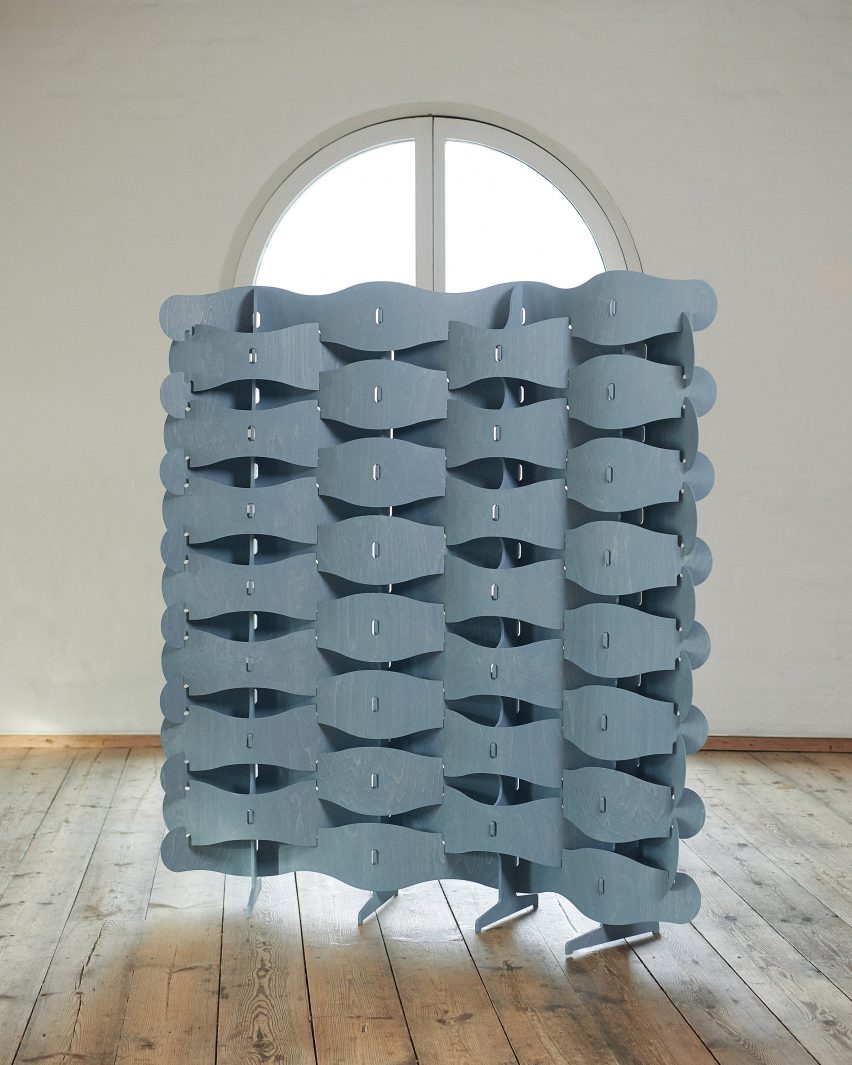 Textile Veneer screen by Else-Rikke Bruun in The Mindcraft Project