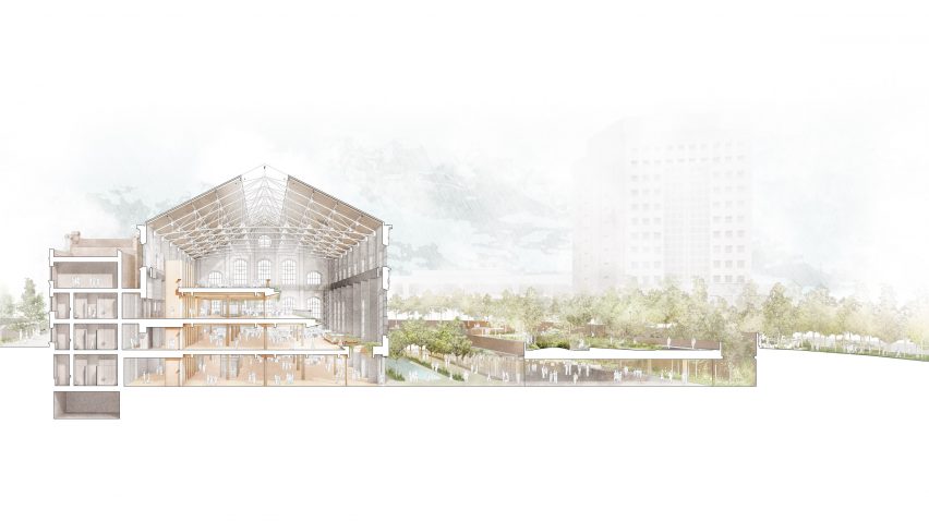 A section of Acciona Ombú by Foster + Partners