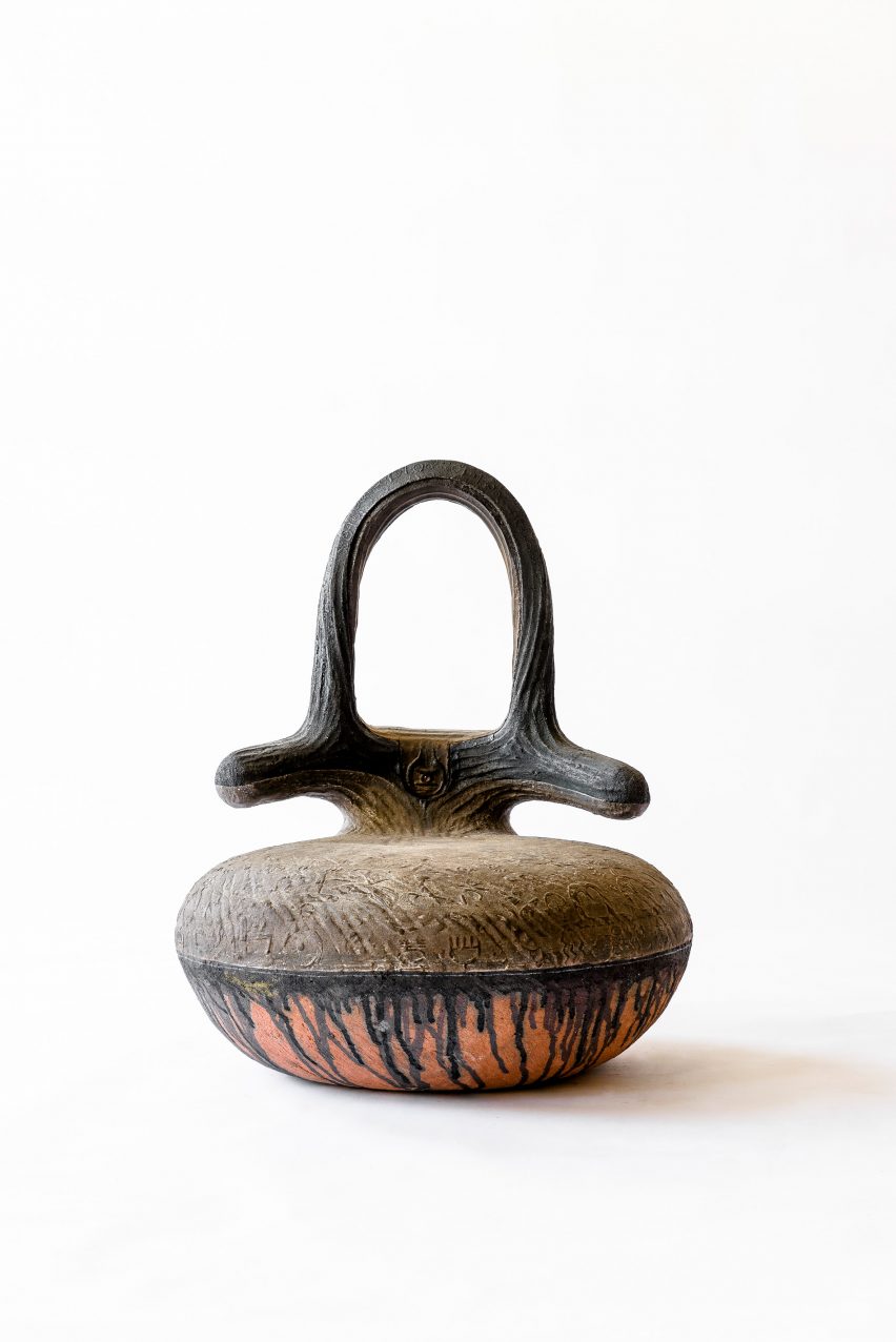Brown clay chair