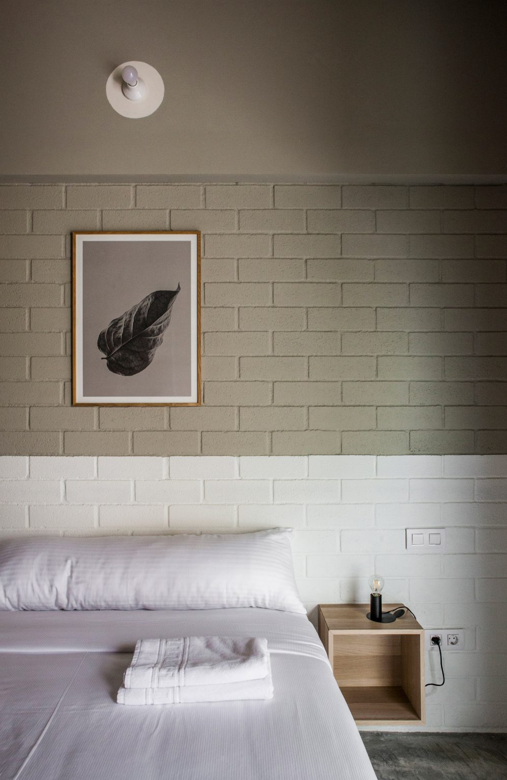 Brick walls are painted with neutrals