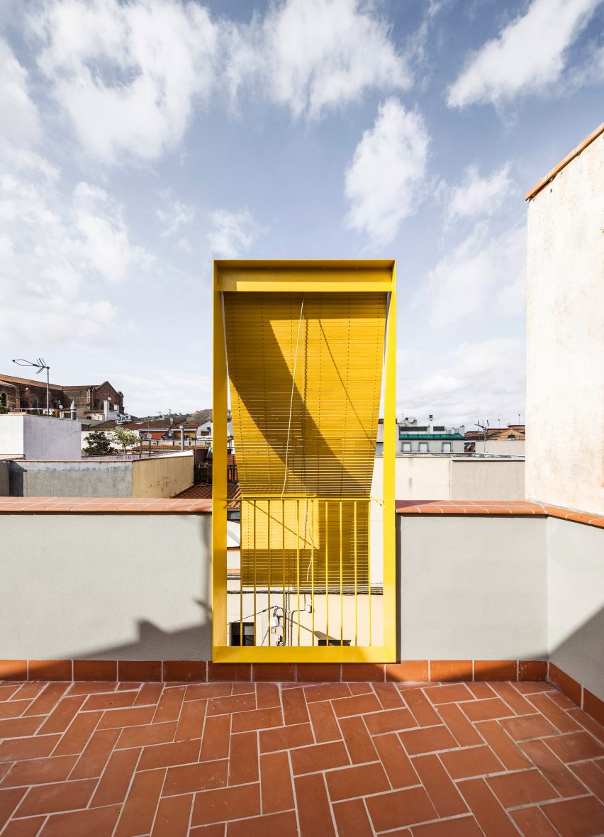 Yellow balcony on the terrace