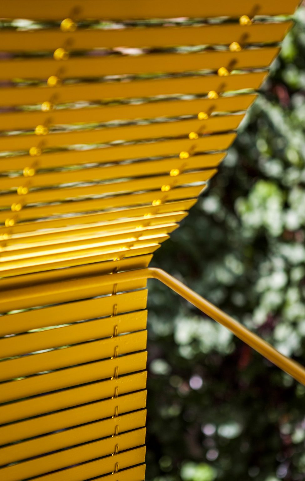Blinds can extend over the balconies