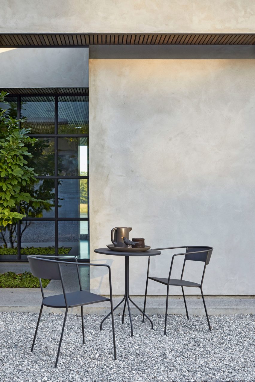 Arholma chair by Alexander Lervik for Skargaarden in a garden