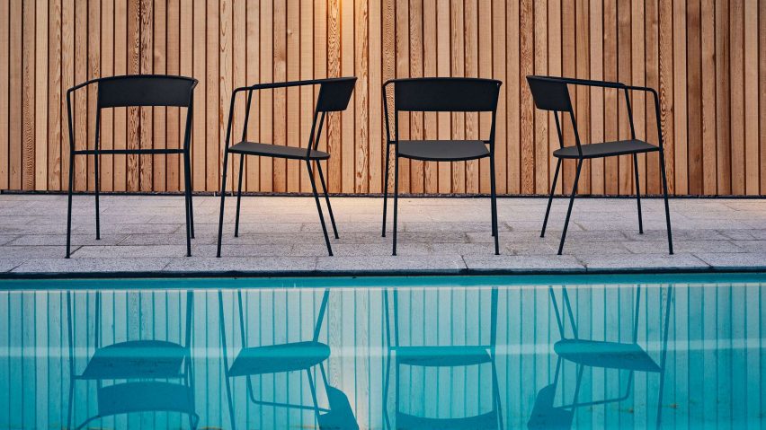 Arholma chair by Alexander Lervik for Skargaarden outdoors by the pool