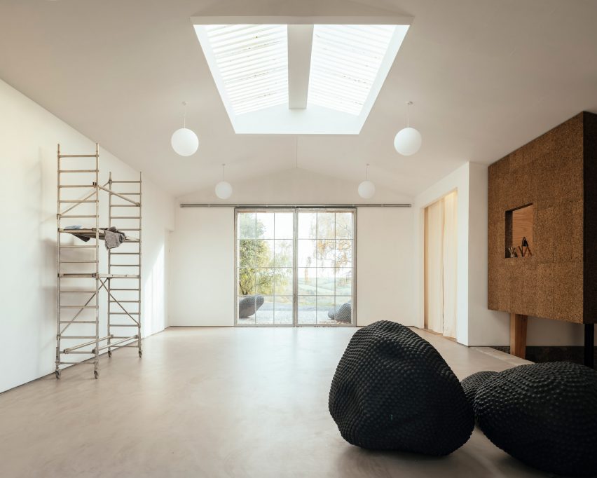 The white-walled studio of Peter Randall-Page