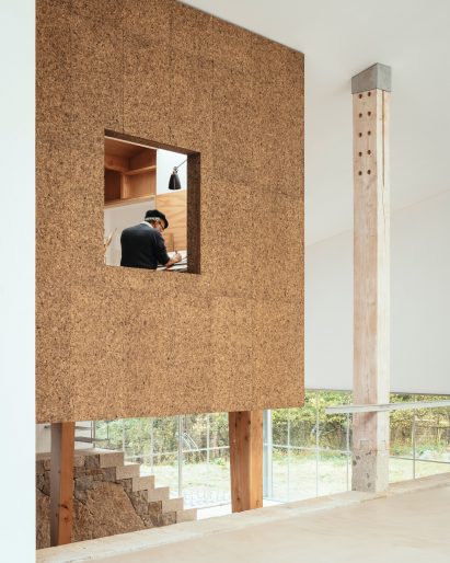 A cork-clad artist studio