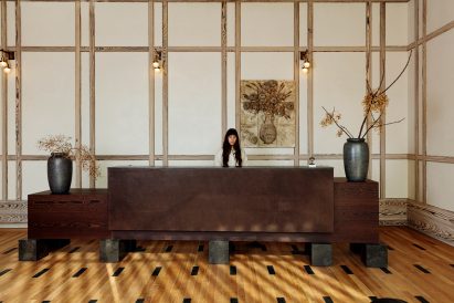 Reception desk of Austin Proper Hotel and Residences