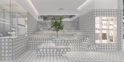 Brick seating landscape in % Arabica Bangkok location