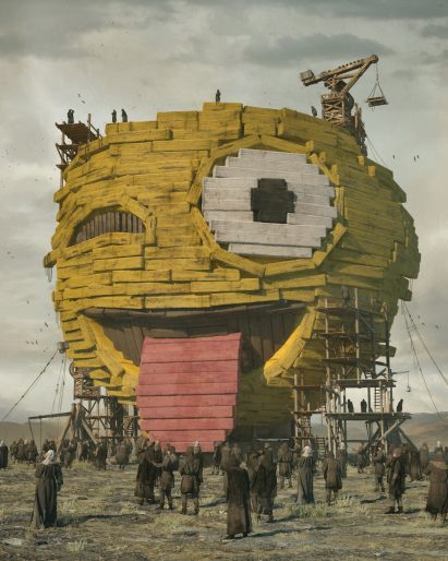 Image showing emoji being constructed from Everydays: The First 5000 Days by Beeple via Christie's
