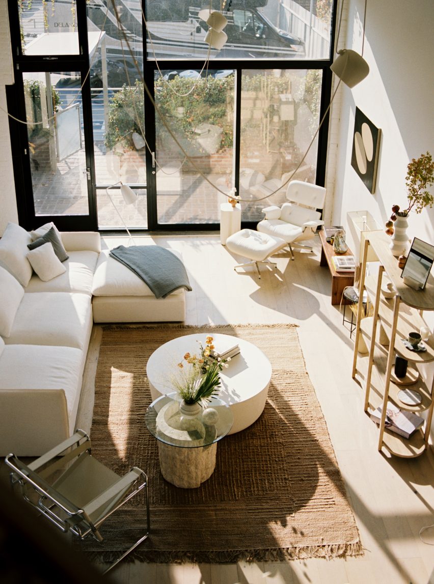 Light loft apartment with modern furniture