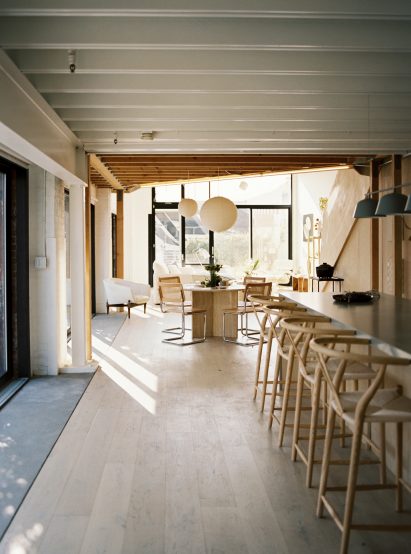 Open plan kitchen and diner in Biscuit Loft