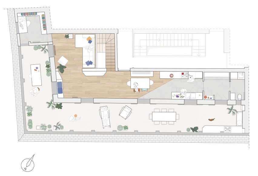 Casa ai Bailucchi by llabb upper level floor plan
