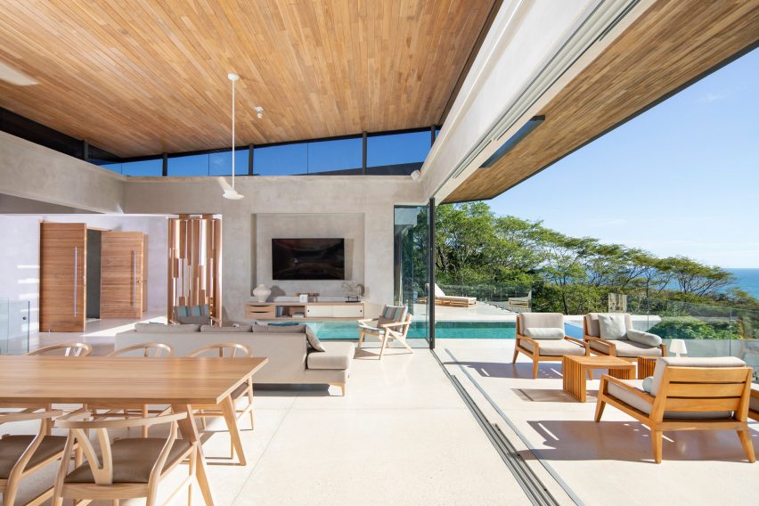 The living spaces are open plan