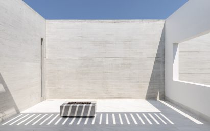 Master bedroom terrace of house in Ecuador