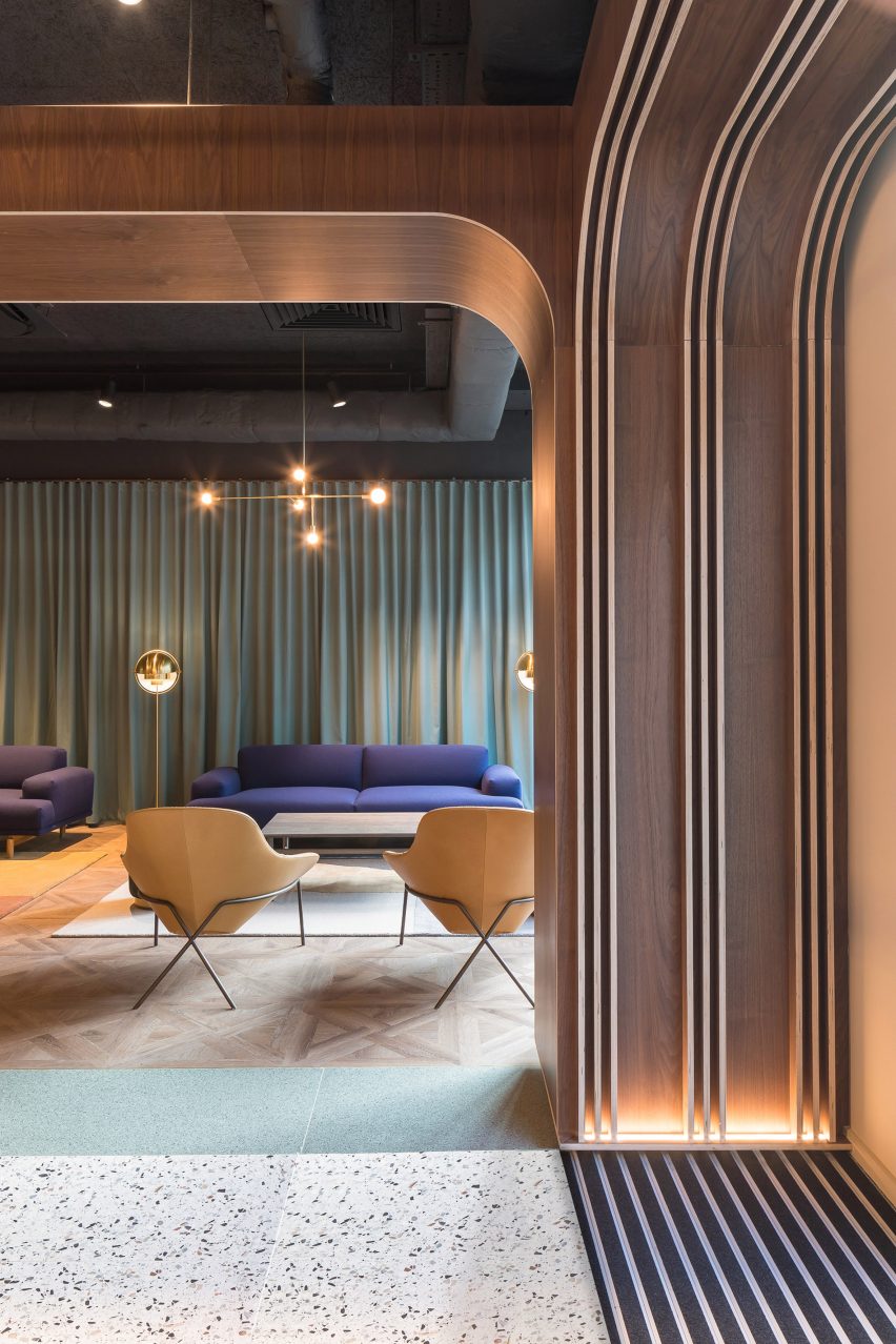 Curtains in Chapter Old Street by Tigg + Coll Architects
