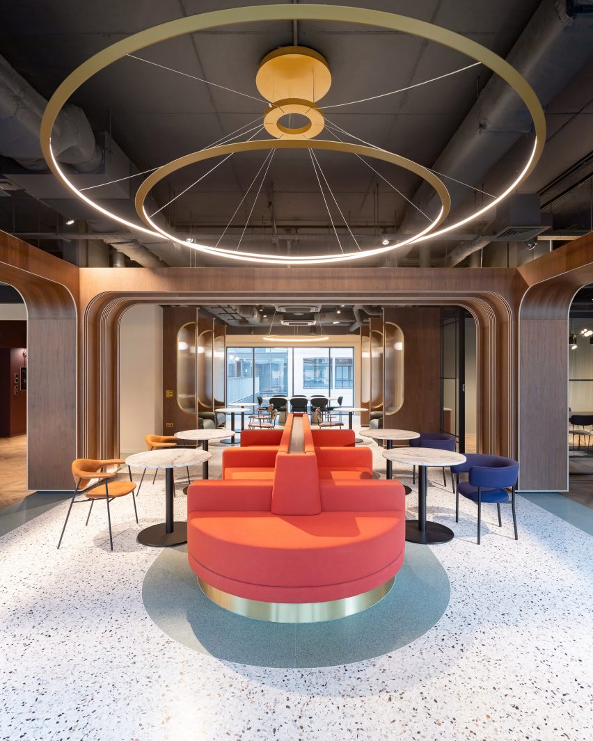Banquette in Chapter Old Street by Tigg + Coll Architects