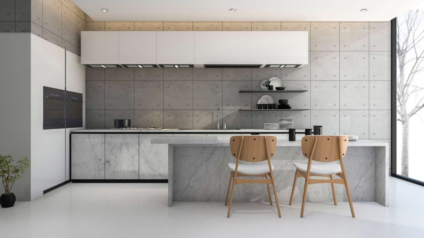 Concrete Optik coating by Ideal Work in a kitchen