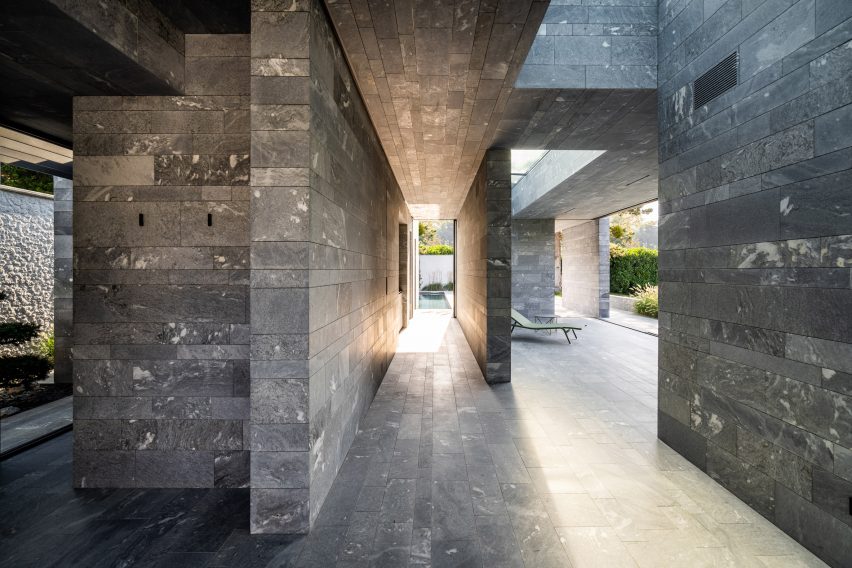 Inside a private stone spa in Austria