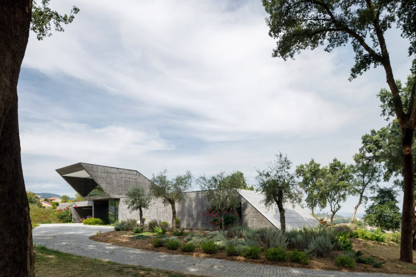 An angular Portuguese house made from concrete