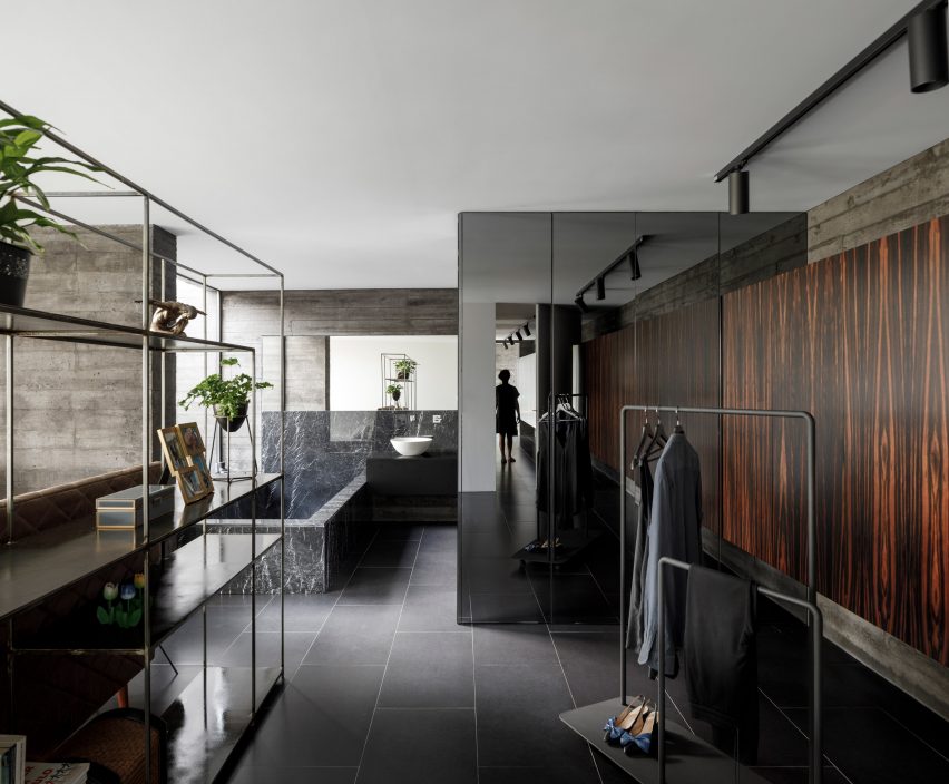 A bathroom inside Cork Oak House by Hugo Pereira