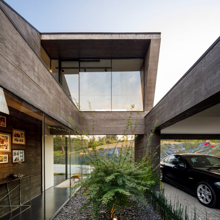 A courtyard within Cork Oak House by Hugo Pereira