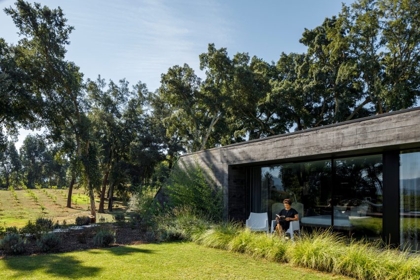A board-marked concrete house in rural Portugal