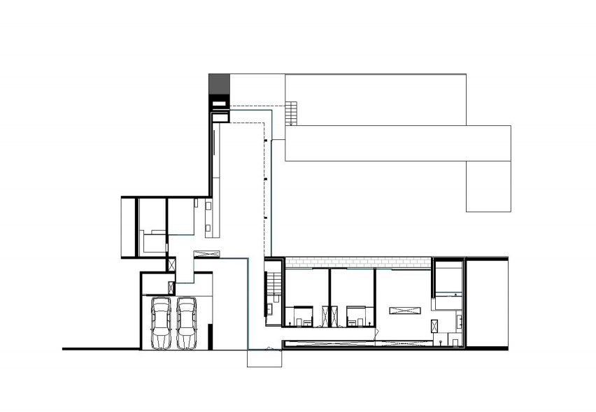 A floor plan for Cork Oak House by Hugo Pereira