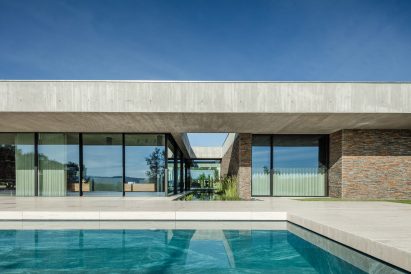 Stone and concrete facade of Portuguese house