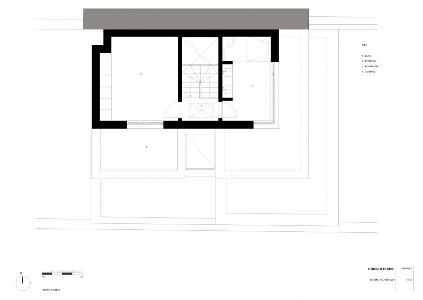 Second floor plan of Corner House by Studio 304