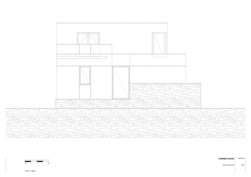 Side elevation of Corner House by Studio 304