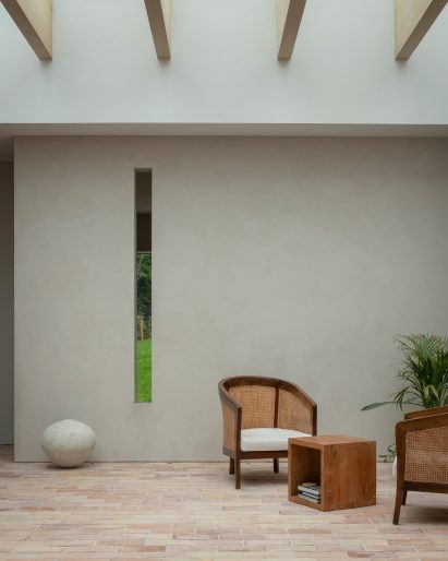 Clay walls in Devon Passivhaus