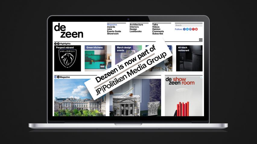 Dezeen acquired by JP/Politiken Media Group