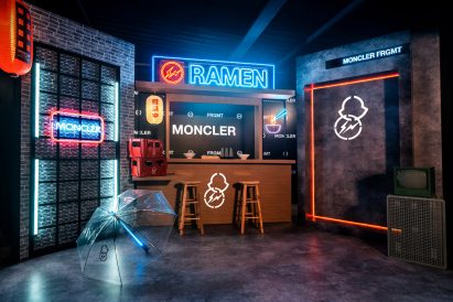 A visual of a retail space for Moncler 