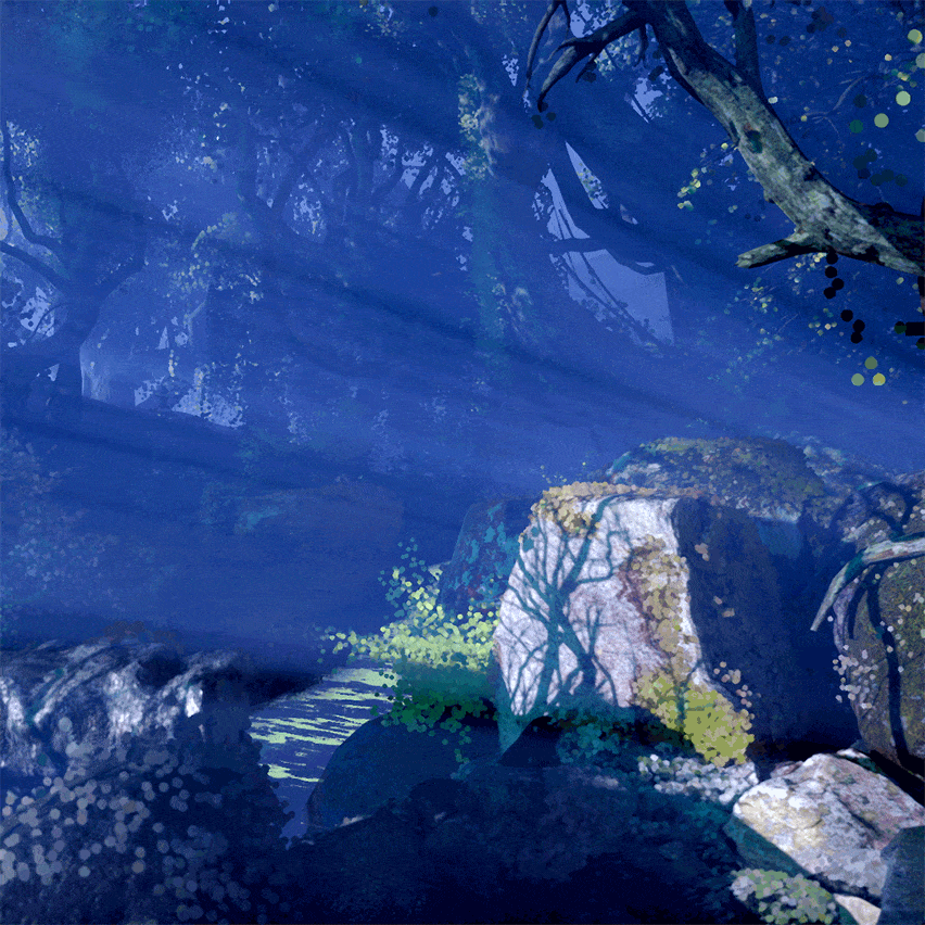 Animation of virtual forest created using Unreal Engine