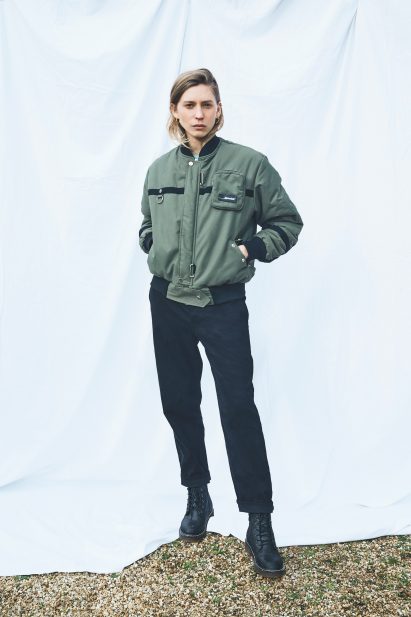 Green bomber jacket by EgonLab and Post Carbon Lab