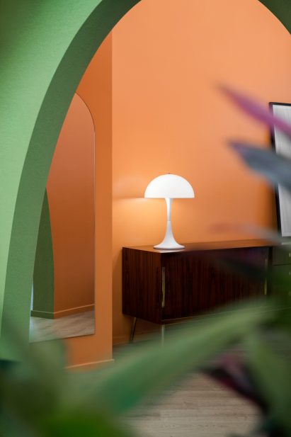 Other rooms have orange walls