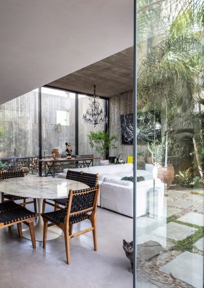 Living spaces in Eucalyptus House by Paritzki & Liani Architects