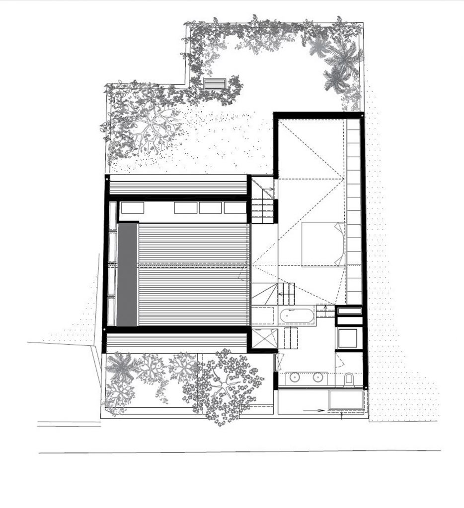 Second floor plan of Eucalyptus House by Paritzki & Liani Architects