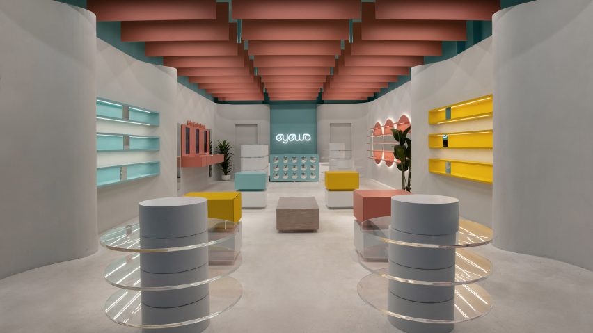 Interior of Eyewa store in Dhahran, Saudi Arabia by Pierre Brocas and Nada Oudghiri