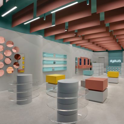 Interior of Eyewa store in Dhahran, Saudi Arabia by Pierre Brocas and Nada Oudghiri