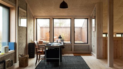 Interior image of a hempcrete house