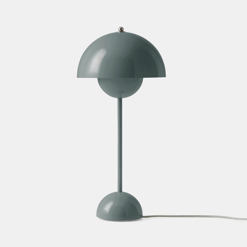 A Stone Blue Flowerpot lamp by Verner Panton for &tradition