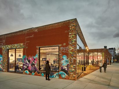 A converted brick warehouse in New York