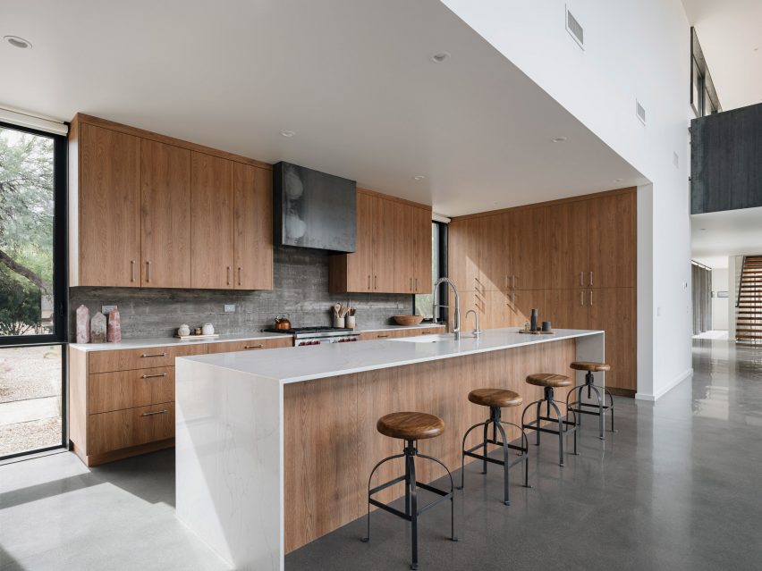 The open-plan kitchen