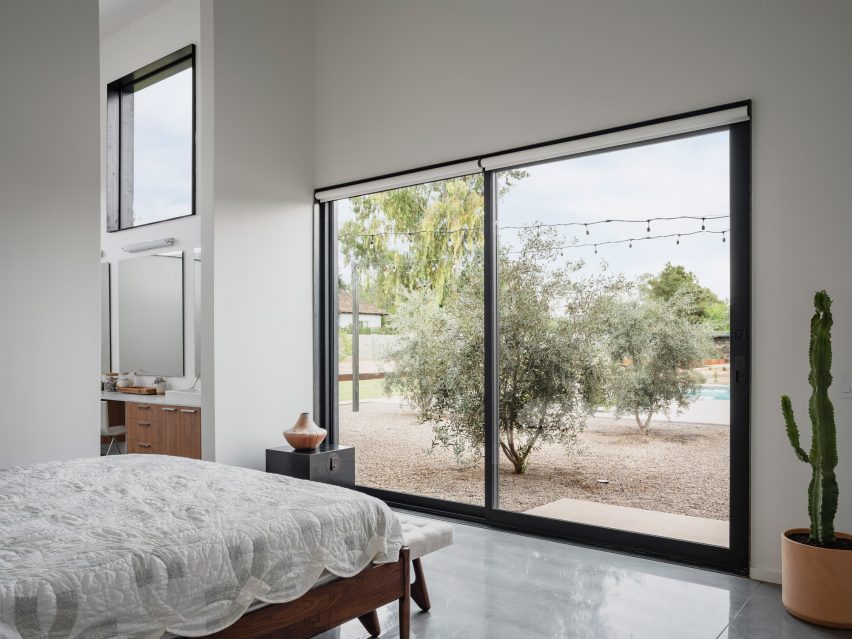 The house has large windows