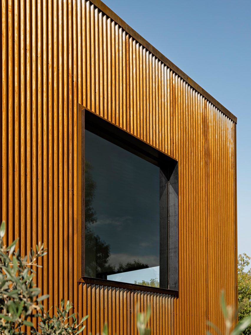 One of a few materials used for the house's eclectic facades