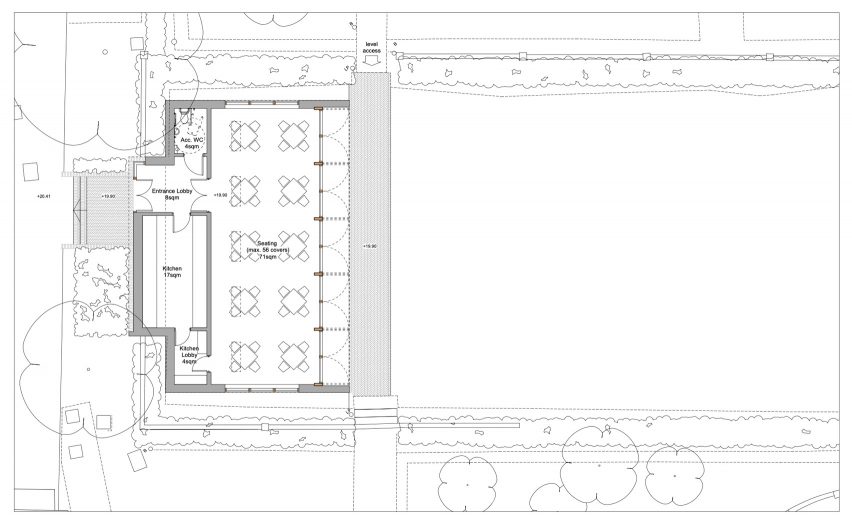Floor plan of Glyndebourne Croquet Pavilion