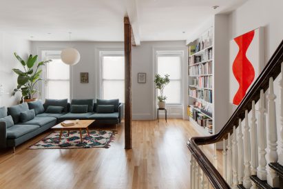 Noguchi Akari bubble lamps feature in the living room