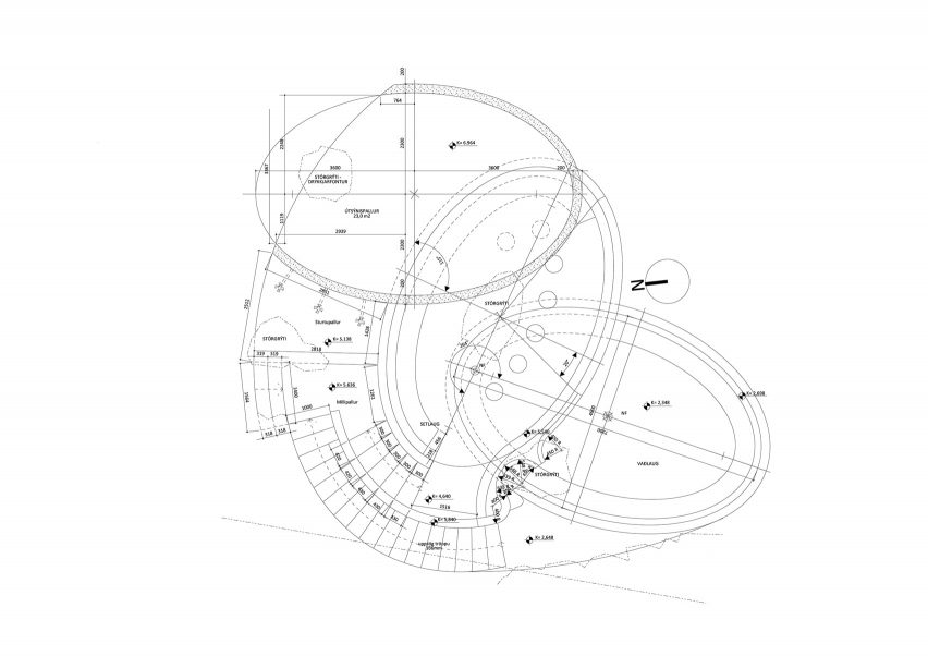 Guðlaug Baths by Basalt Architects viewing deck level plan