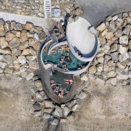 Aerial view of Guðlaug Baths by Basalt Architects